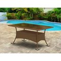 Invernadero Oslo Patio Table with Glass Top, Brown Wicker IN2242756